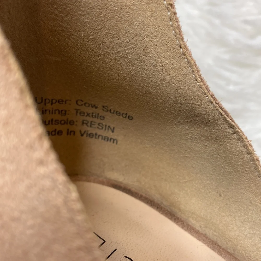 Sole Society Ferris Caramel Bootie Buckle Chunky Heel Peep Toe Shoes - Picture 8 of 11